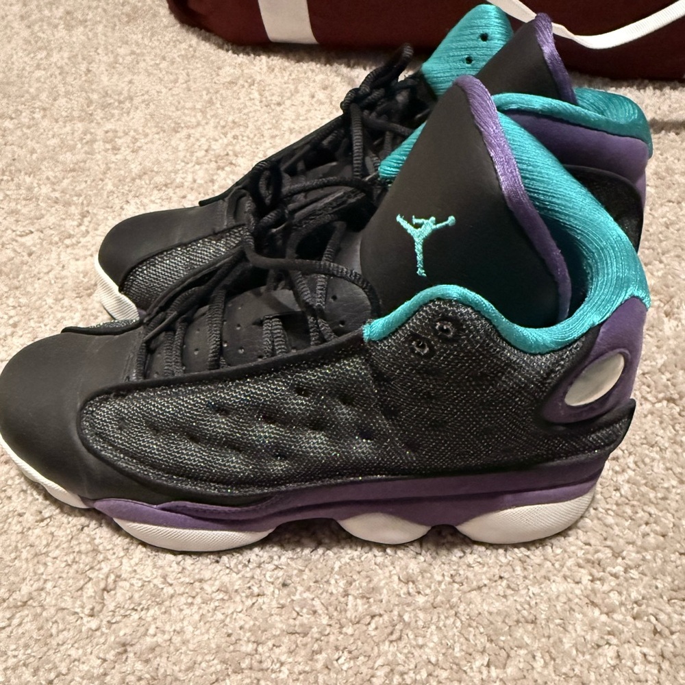 Jordan Kids Black, Teal & Purple Basketball Sneakers